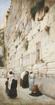 グスタフ・バウエルンファイント Painting - エルサレム西の壁 水彩画 グスタフ・バウエルンファイント 東洋学者